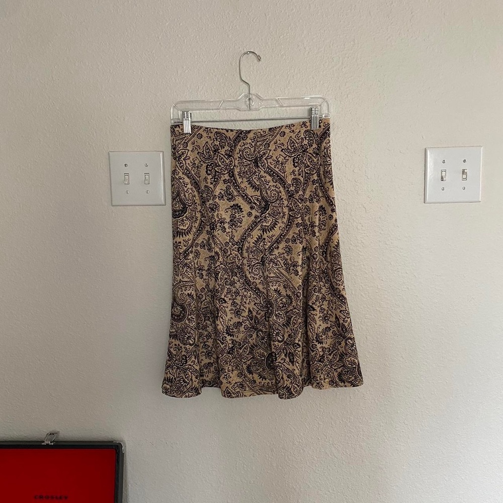 Vintage 90’s  Brown and cream paisley skirt